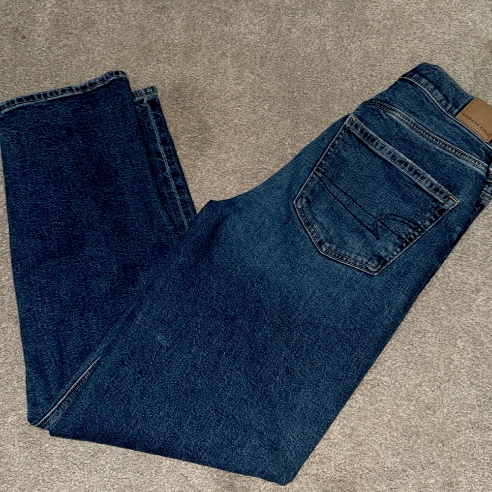 American Eagle Super High Rise Baggy Straight Jeans